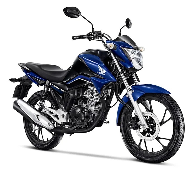 Foto real da Honda CG 160 azul 2024