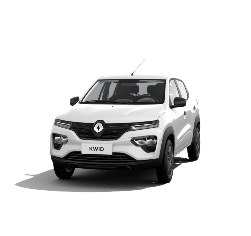 Renault Kwid branco 2023 disponível para locação na AGT Locadora